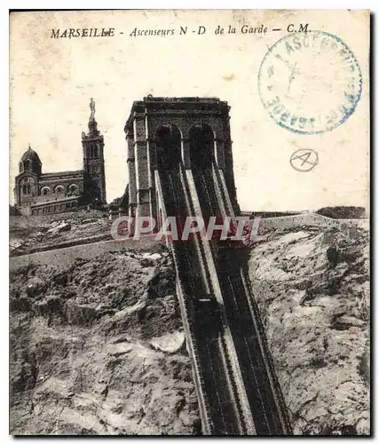 Cartes postales Marseilles Ascenseurs ND de la Garde