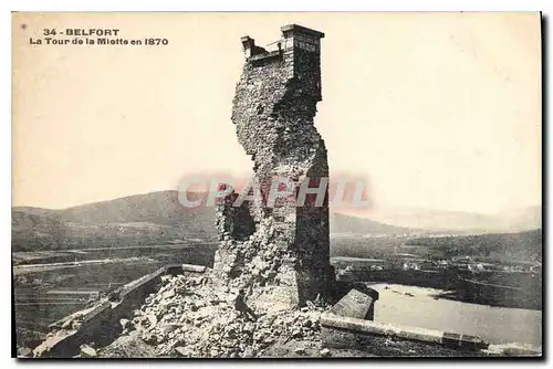 Cartes postales Belfort La Tour de la Miotte en 1870