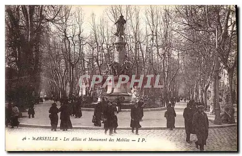 Ansichtskarte AK Marseille Les Allees et Monument des Mobiles