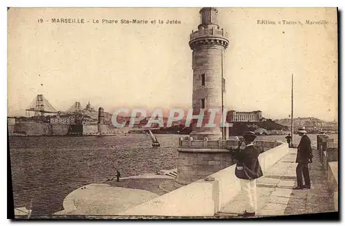 Cartes postales Marseille Le Phare Ste Marie et la Jetee