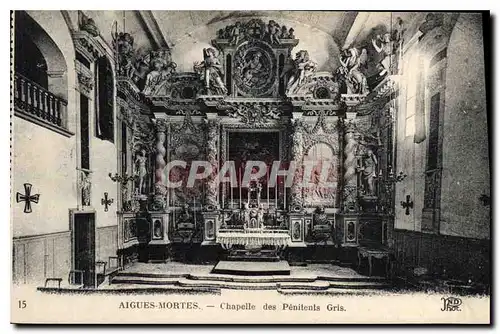 Cartes postales Aigues Mortes Chapelle des Penitents Gris