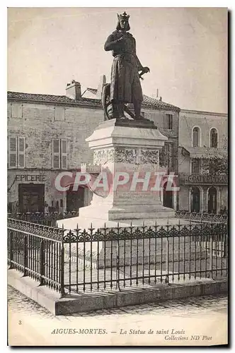 Cartes postales Aigues Mortes La Statue de Saint Louis