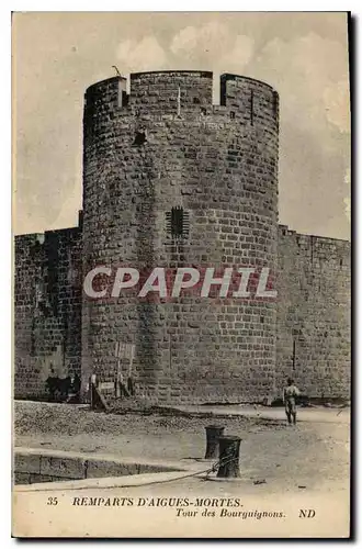 Cartes postales Remparts d'Aigues Mortes Tour des Bourguignons
