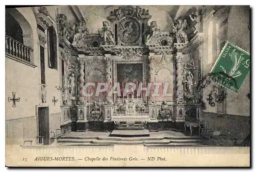 Cartes postales Aigues Mortes Chapelle des Penitents Gris