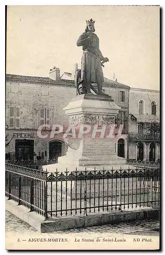 Cartes postales Aigues Mortes La Statue de Saint Louis