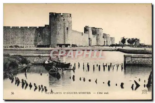 Cartes postales Remparts d'Aigues Mortes Cote sud