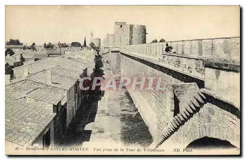 Cartes postales Remparts d'Aigues Mortes Vue prise de la Tour de Villeneuve