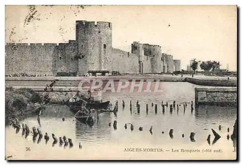 Ansichtskarte AK Aigues Mortes Les Remparts cot sud