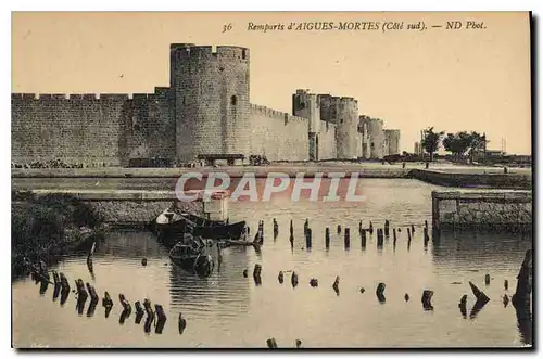 Cartes postales Remparts d'Aigues Mortes Cote sud