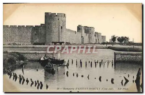 Cartes postales Remparts d'Aigues Mortes Cote sud
