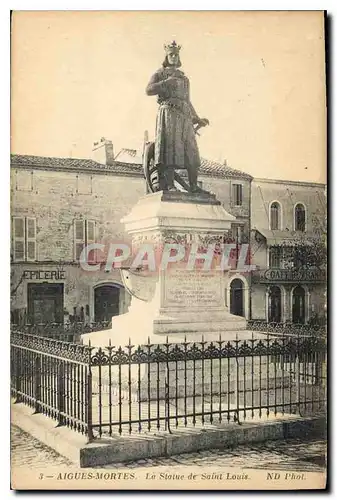 Cartes postales Aigues Mortes La Statue de Saint Louis