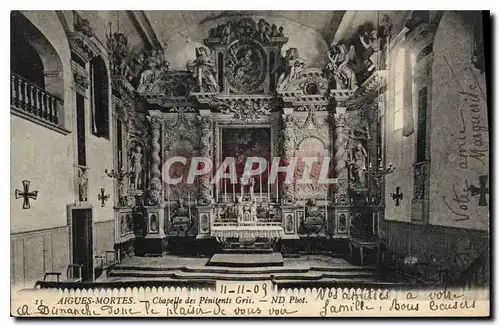 Cartes postales Aigues Mortes Chapelle des Penitents Gris