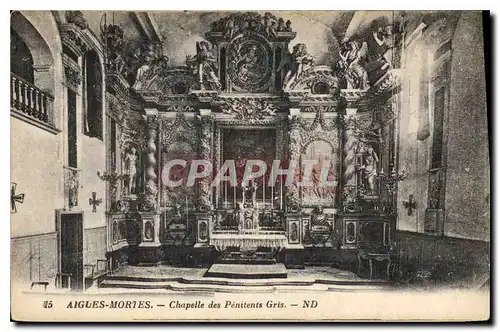 Cartes postales Aigues Mortes Chapelle des Penitents Gris