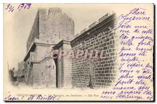 Ansichtskarte AK Aigues Mortes Les Remparts vue Interieure