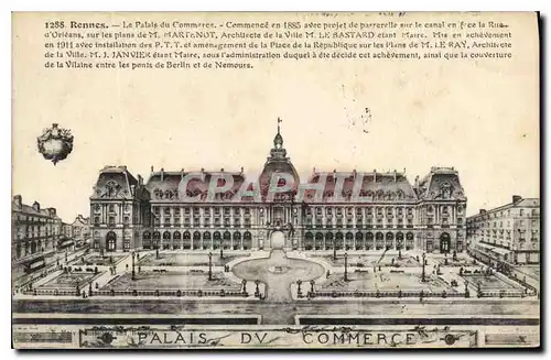 Ansichtskarte AK Rennes Le Palais du Commerce Commence en 1885