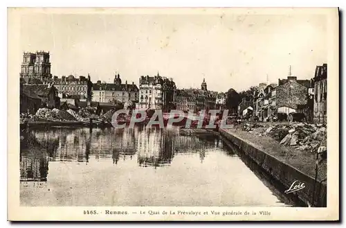 Ansichtskarte AK Rennes Le Quai de la Prevalaye et Vue generale de la Ville