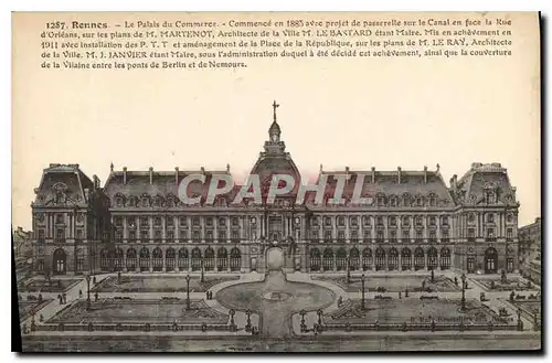 Cartes postales Rennes Le Palais du Commerce Commence en 1885