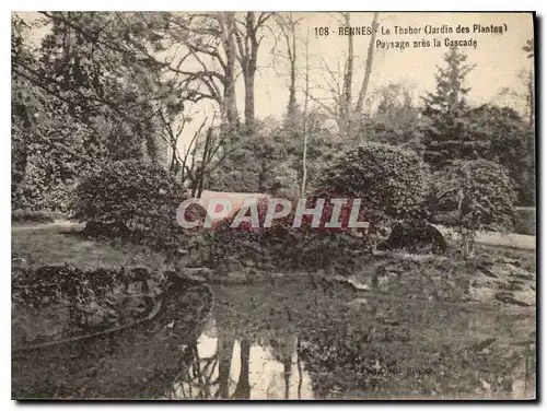 Ansichtskarte AK Rennes La Thabor Jardin des Plantes Paysage pres la Cascade