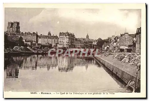 Cartes postales Rennes Le Quai de la Prevayale et vue generale de la Ville