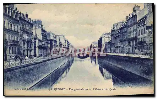 Ansichtskarte AK Rennes Vue generale sur la Vitaine et les Quais