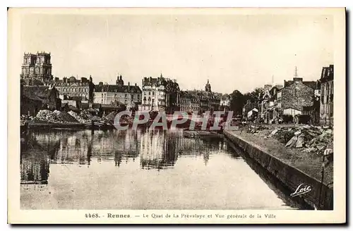 Ansichtskarte AK Rennes Le Quai de la Prevalaye et Vue generale de la Ville