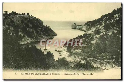 Ansichtskarte AK En Mer de Marseille a Cassis Calanque de Port Pin