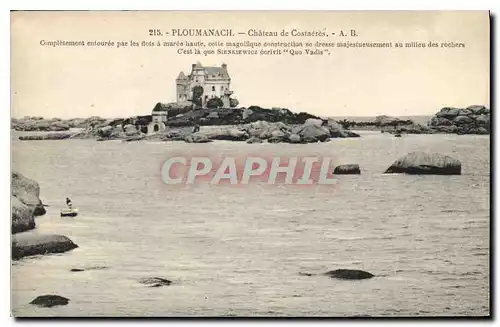 Cartes postales Ploumanach chateau de Costaeres completement entouree par les flots a maree haute cette magnifiq