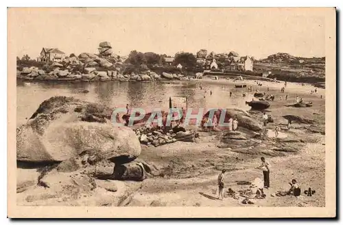 Cartes postales Ploumanach la plage St Guirec a l'heure du Bain