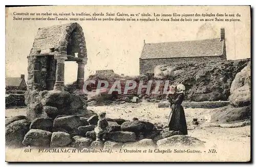Cartes postales Ploumanach Cotes du Nord l'Oratoire et la chapelle Saint Guirec