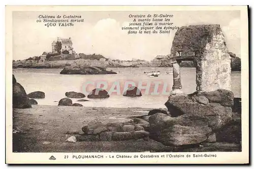 Cartes postales Ploumanach le chateau de Costaeres et l'Oratoire de Saint Guirec