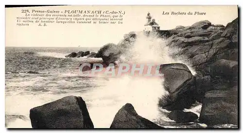 Ansichtskarte AK Perrros Guirec Ploumanach C du N les Rochers du Phare