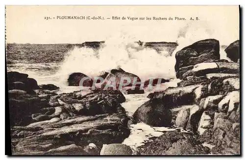 Ansichtskarte AK Ploumanach C du N Effet de Vague sur les Rochers du Phare