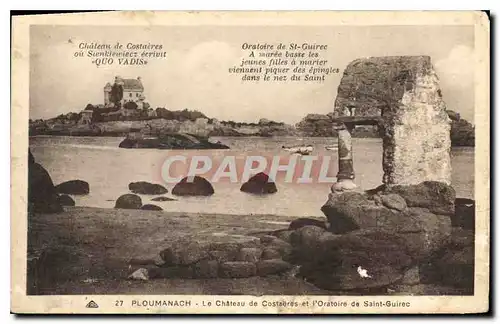 Cartes postales Ploumanach le chateau de Costaeres et l'Oratoire de Saint Guirec