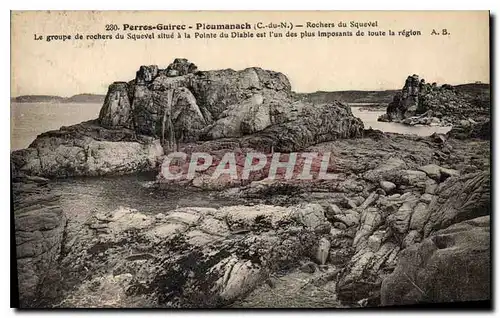 Ansichtskarte AK Perros Guirec Ploumanach C du N Rochers du Squevel le groupe de rochers du Squeval situe a la po