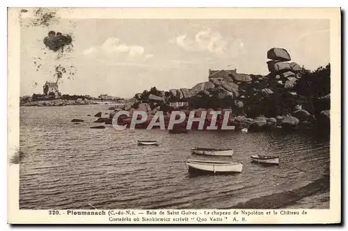 Cartes postales Ploumanach C du N Baie de Saint Guirec le chapeau de Napoleon et le chateau de Costaeres ou Sien