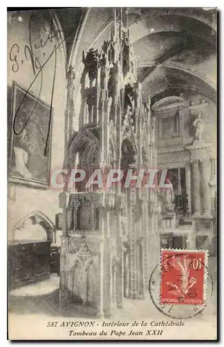 Cartes postales Avignon interieur de la Cathedrale Tombeau du Pape Jean XXII