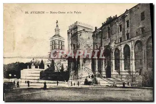 Cartes postales Avignon Notre Dame et le Palais