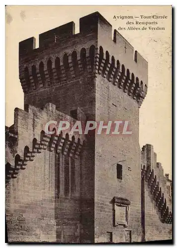 Cartes postales Avignon Tour Carree des Remparts des Allees de Verdun