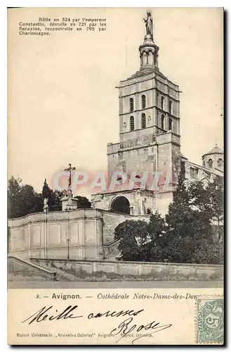 Ansichtskarte AK Avignon Cathedrale Notre Dame des Doms Batie en 324 par l'empereur constantin detruite en 721 pa