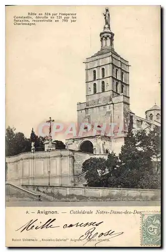 Cartes postales Avignon Cathedrale Notre Dame des Doms Batie en 324 par l'empereur constantin detruite en 721 pa