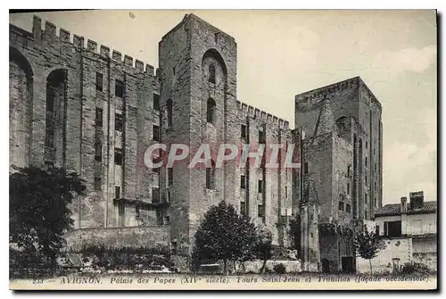 Ansichtskarte AK Avignon Palais des Papes XIV siecle tours Saint Jean et Trouillas facade occidentale