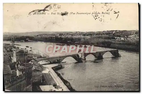 Ansichtskarte AK Avignon le Pont St Benezet vue panoramique pris du Rocher