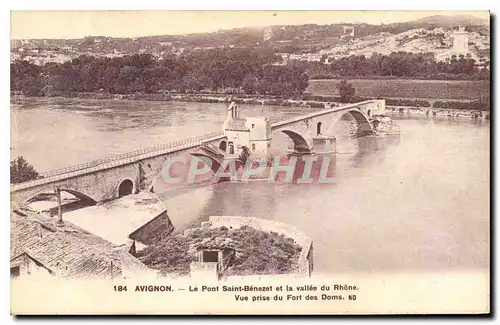 Ansichtskarte AK Avignon Le Pont Saint Benezet et la vallee du Rhone Vue prise du Fort des Doms