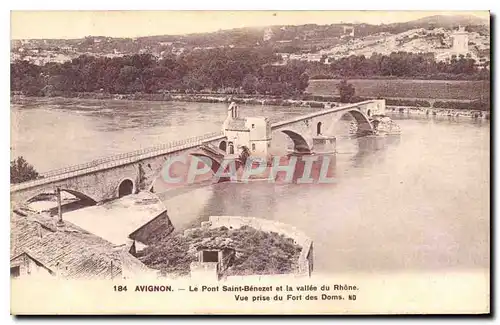 Cartes postales Avignon Le Pont Saint Benezet et la vallee du Rhone Vue prise du Fort des Doms