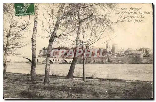 Ansichtskarte AK Avignon Vue d'Ensemble du Pont St Benezet et du Palais des Papes