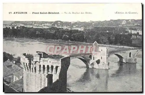 Cartes postales Avignon Pont Saint Benezet Vu du Rocher des Doms