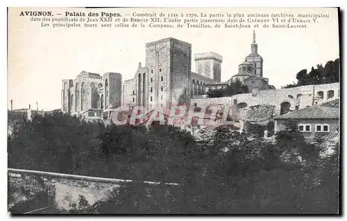 Cartes postales Avignon Palais des Papes Construit de 1335 a 1370 La partie la plus ancienne date des pontificat