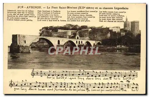 Ansichtskarte AK Avignon Le Pont Saint Benezet et sa chanson Legendaire