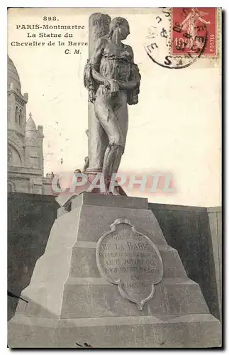 Ansichtskarte AK Paris Montmartre La Statue du Chevalier de la Barre