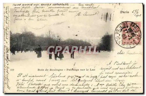 Cartes postales Bois de Boulogne Patinage sur le Lac